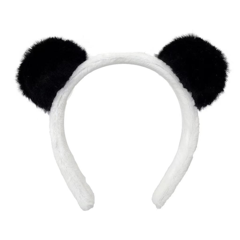 Adorable 2026 Panda Hair Accessory: Cute Round Headband & Funny Clip for Girly Wash Face Routine