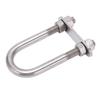 12x130mm Marine Bow Stern Eye U Bolt with Adjustable Screw Stainless Steel Boat Deck Hardware
