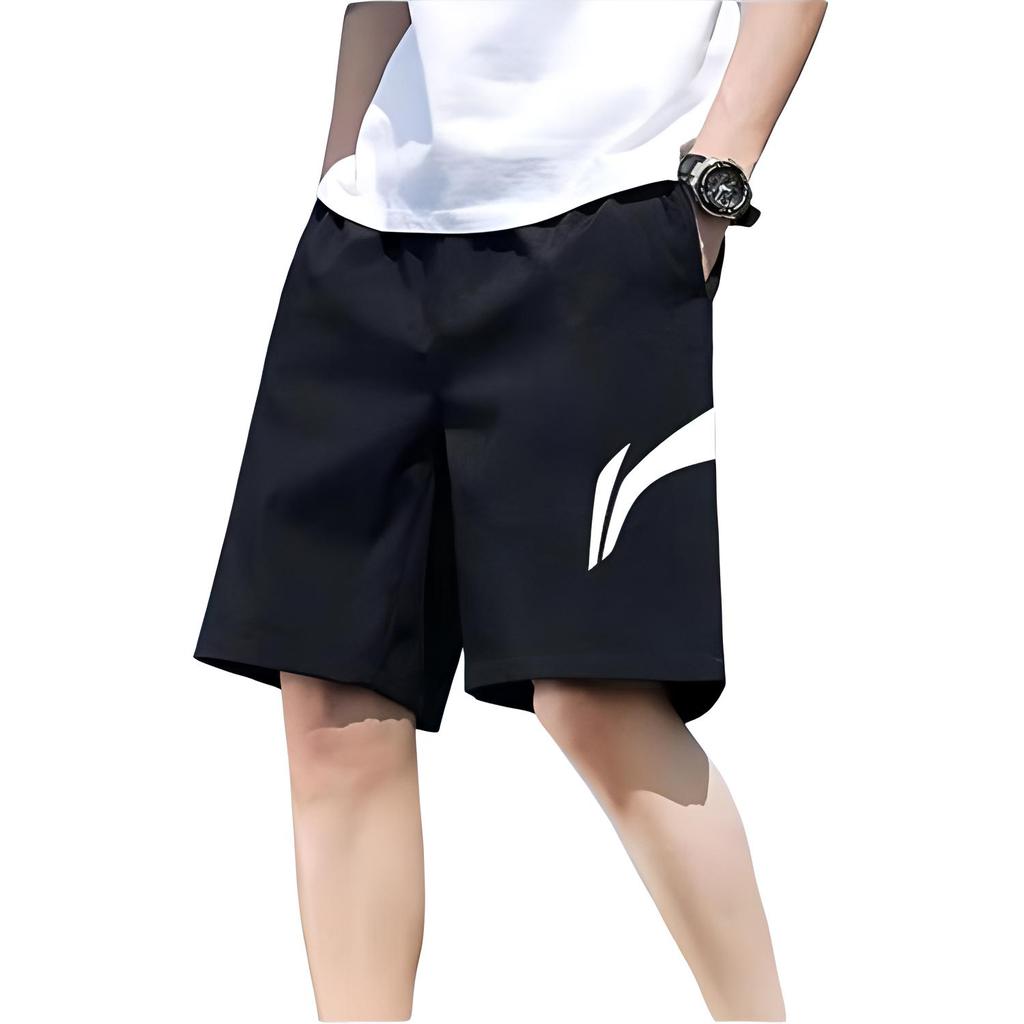 Li Ning Logo Quick-Dry Breathable Running Shorts Unisex Shorts Black YKSU157-2