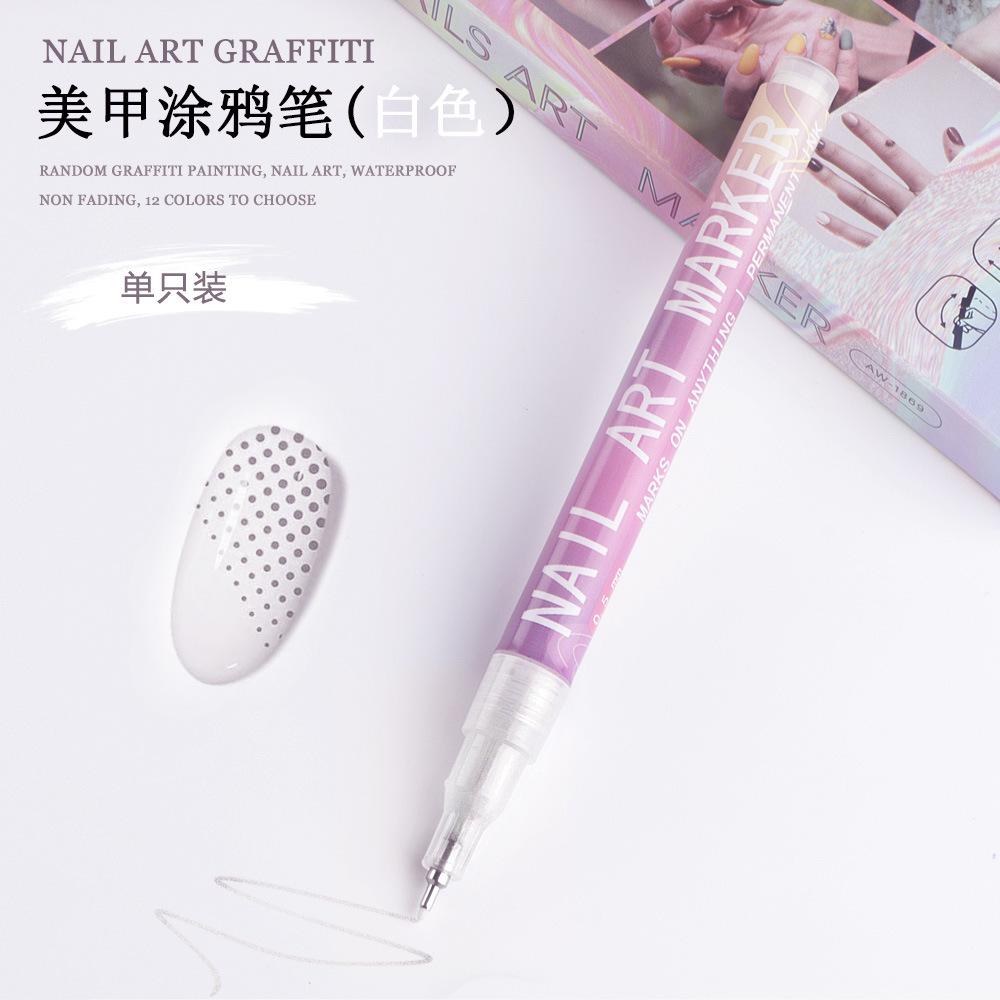 

12 Colors Nail Art Pen Waterproof Paint Pen Set Quick-dry DIY Nail Graffiti Pen Drawing Painting Line Pencil Manicure Tools