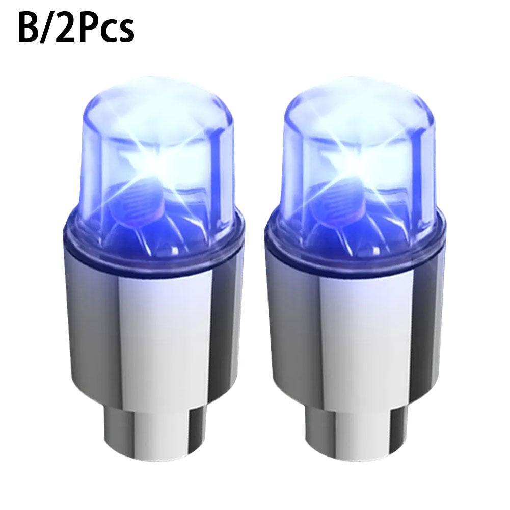 Wheel Lights LED Bicycle Valve Light Universal Car Neon Lamp Valve Cover Lights Tire Colorful Flashing Bulb Decoration Valve Stems 1