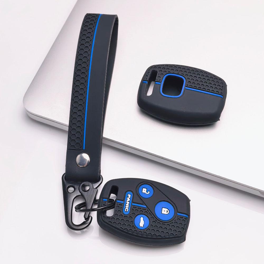 Silicone Car Key Cover Keychain for Honda Civic Accord CR-V Fit Jazz HR-V Vezel City Civic Accord CR-V Fit Jazz HR-V Vezel City Hybrid