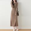 Women Sweater Dress 100% Wool MODERN NEW SAGA O-neck Knit Long Pullover Winter Jumpers Wool Long Dress Female