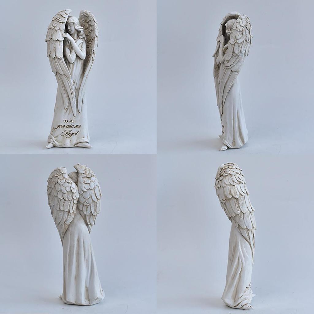 Antique Distressed Angel Resin Figurine for Home or Office Decor