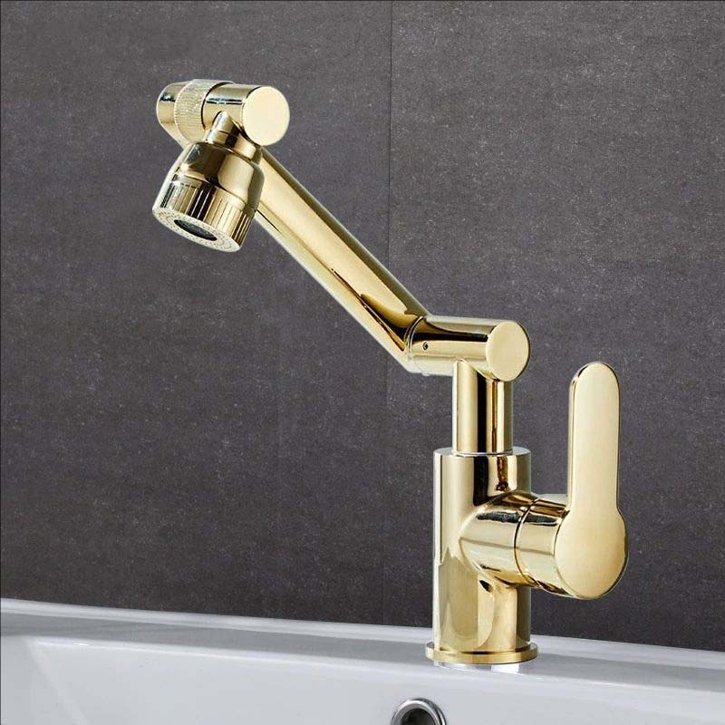 Robinet de lavabo de salle de bain en laiton antique Mélangeurs de cuisine universels Robinets Chaud Froid Ménager Modes doubles Rotatif Bidet Bras robotique