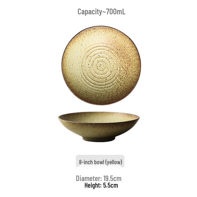 

Japanese Retro Ribbed Ceramic Noodle Soup Bowl