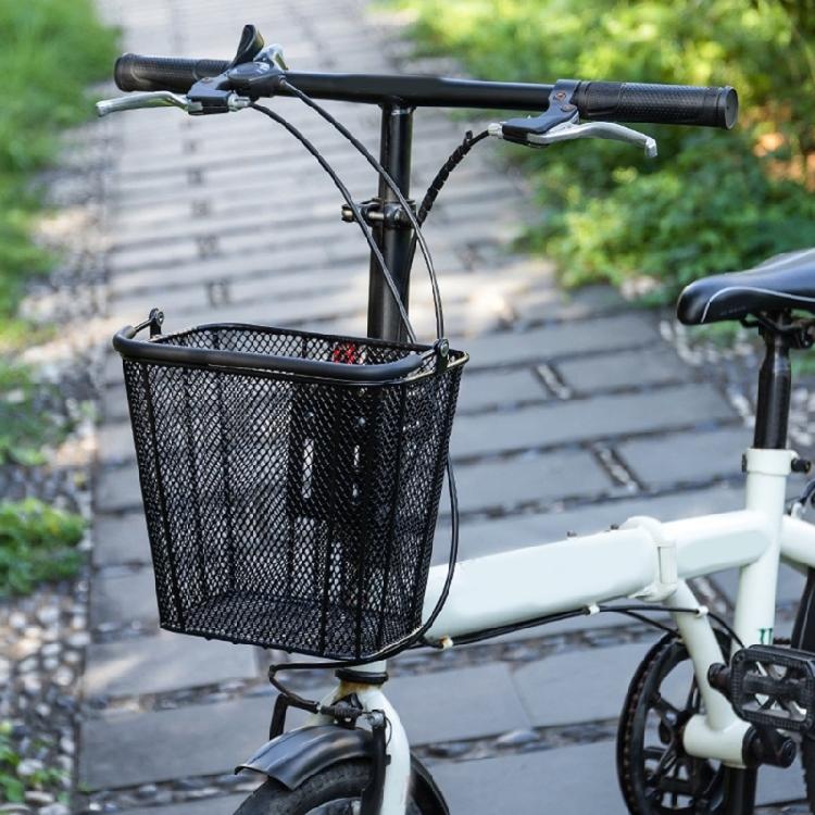 Bicycles Metal Basket Folding Bike Front Storage Basket Detachable Cycling Wire Basket for Electric Bike Kid Bike