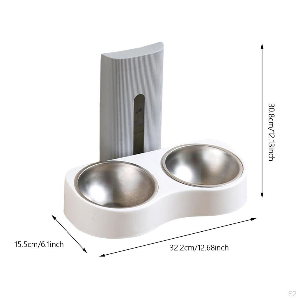 Double Cat Bowl, Multi-Function Raised Feeder Decoration Drinking Bowl Wall Mounted Watering