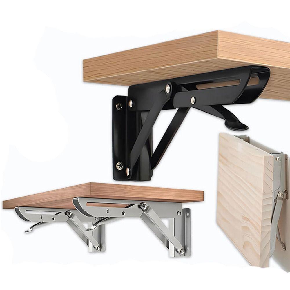 Stainless steel Folding Shelf Bracket Collapsible Space Saving Wall Mounted Support Adjustable Wall Mounted Wall Mount Shelf