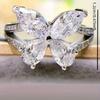 Hot selling and trendy exquisite women's micro inlaid zircon butterfly ring