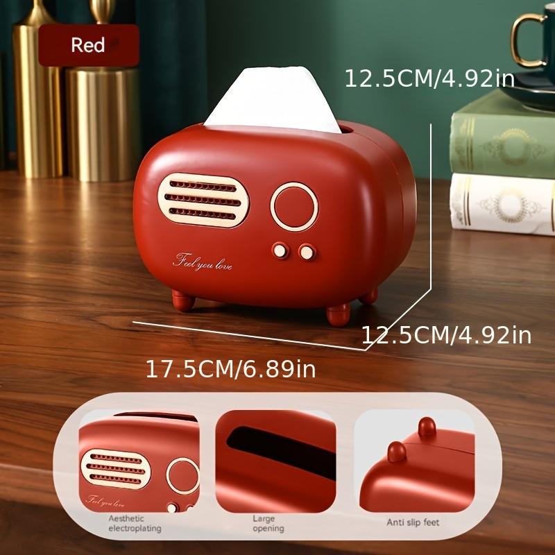 1pc Vintage Radio Tissue Box - Retro Plastic Dispenser for Home Decor Bedroom Bathroom | Valentine's Gift School Supplies