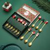 Christmas Spoon and Fork Set Household Creative Tableware Removable Forks Coffee Tea Dessert Spoon and Fork Exquisite Gift Sets