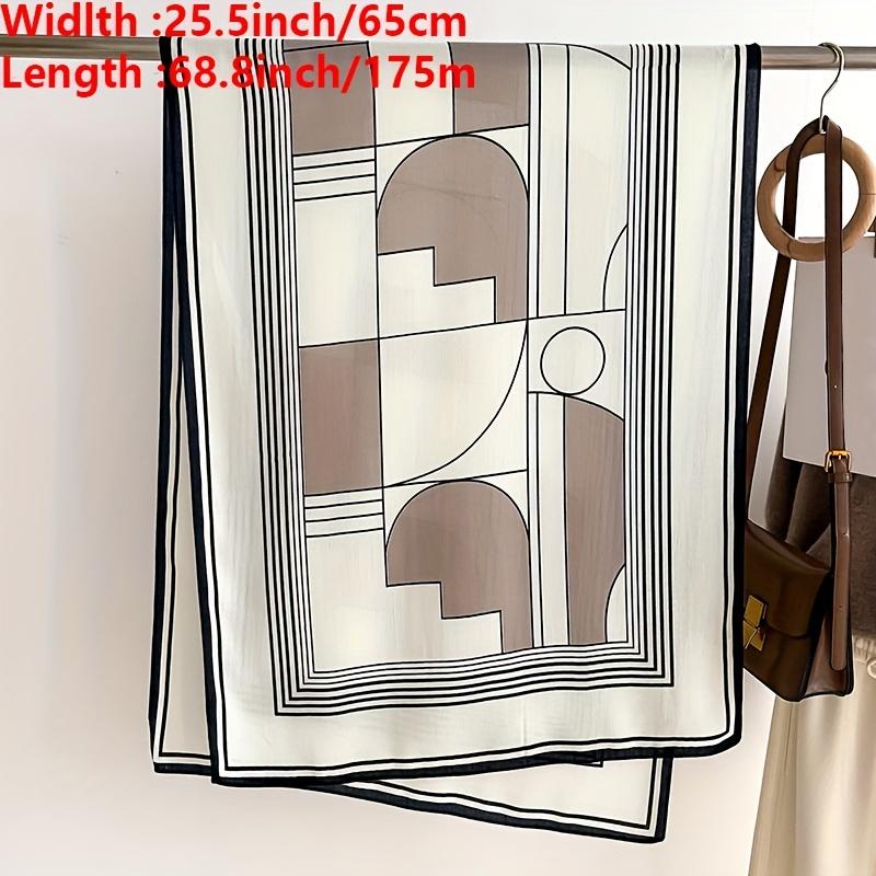 Stylish Striped Scarf Thin Breathable Soft Cozy Shawl Elegant Style Contrast Color Windproof Scarf For Women