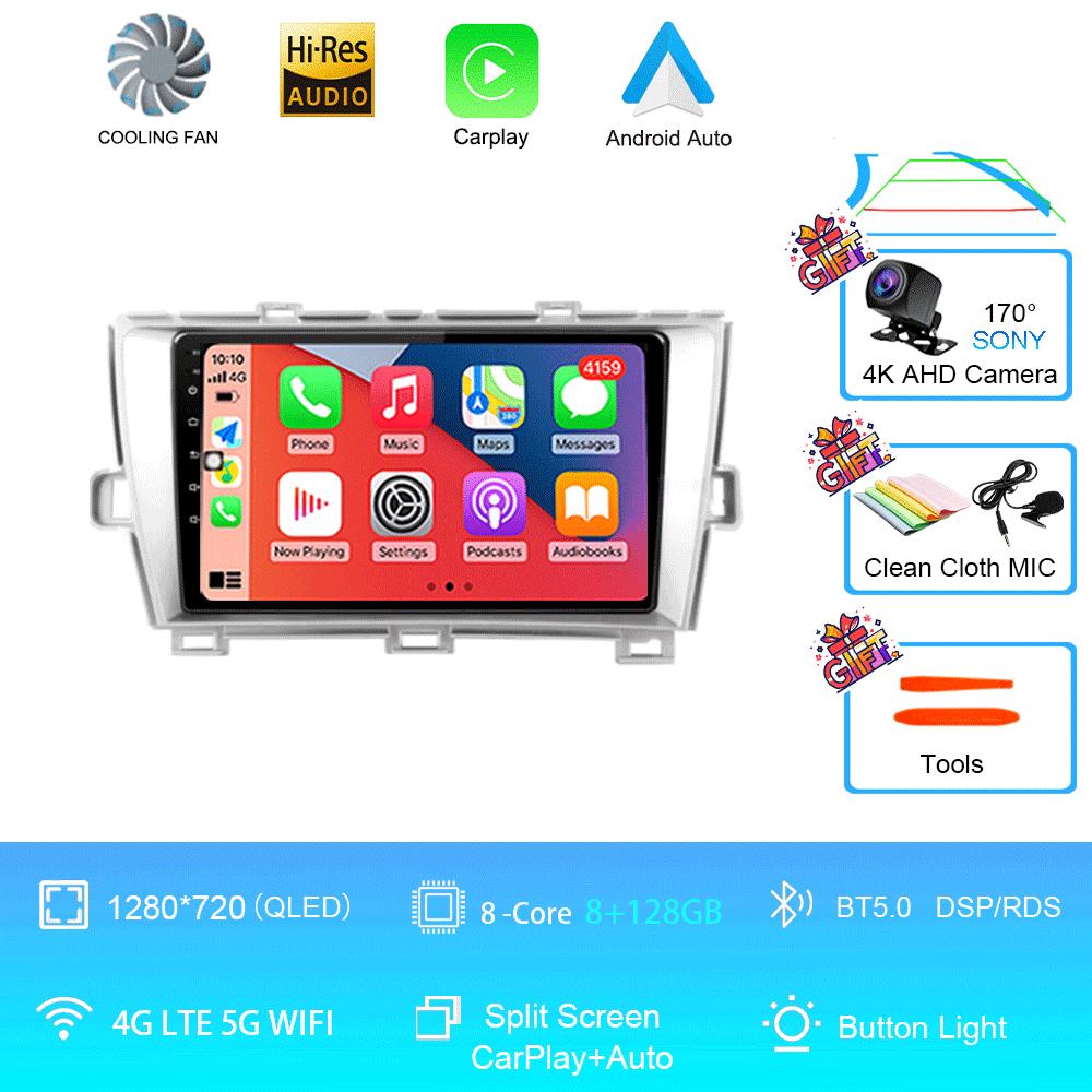 QLED DSP Car Radio Android 14 For Toyota Prius XW30 2009 - 2015 Multimedia Video Player GPS Navigation Stereo Carplay 4G WIFI BT