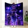 A Purple Humanoid Figure with Cosmic Spheres Against a Starry Sky. for All Seasons Blanket Lunch Break Throw Gift