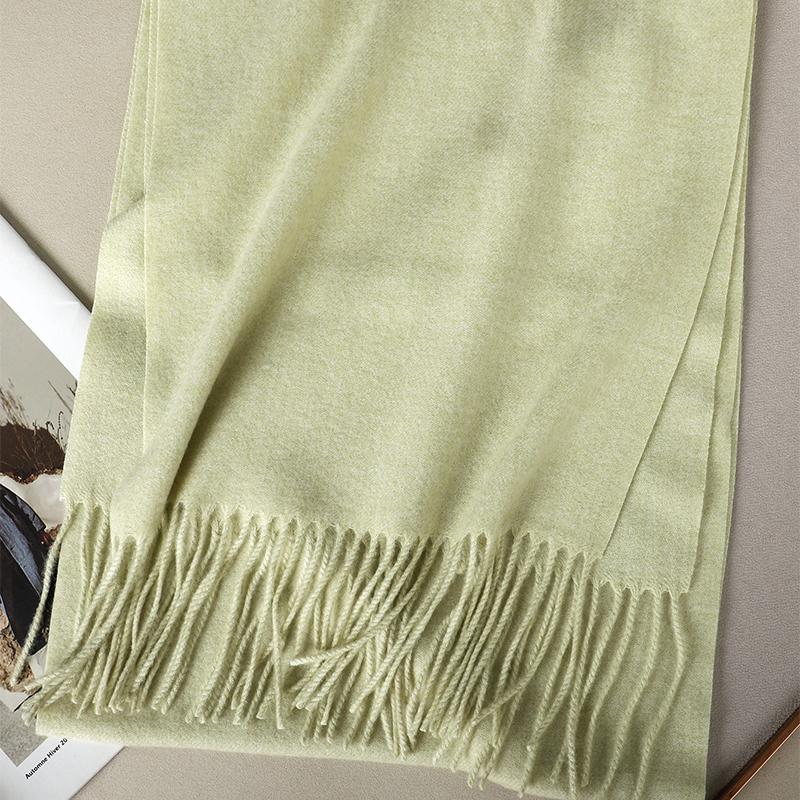 Kaffee Schal für Damen Lange Warme Kaschmirschals Winter Hijab Einfarbig Damen Stola Wickel Weiblich Pashmina Bandana Kopftücher