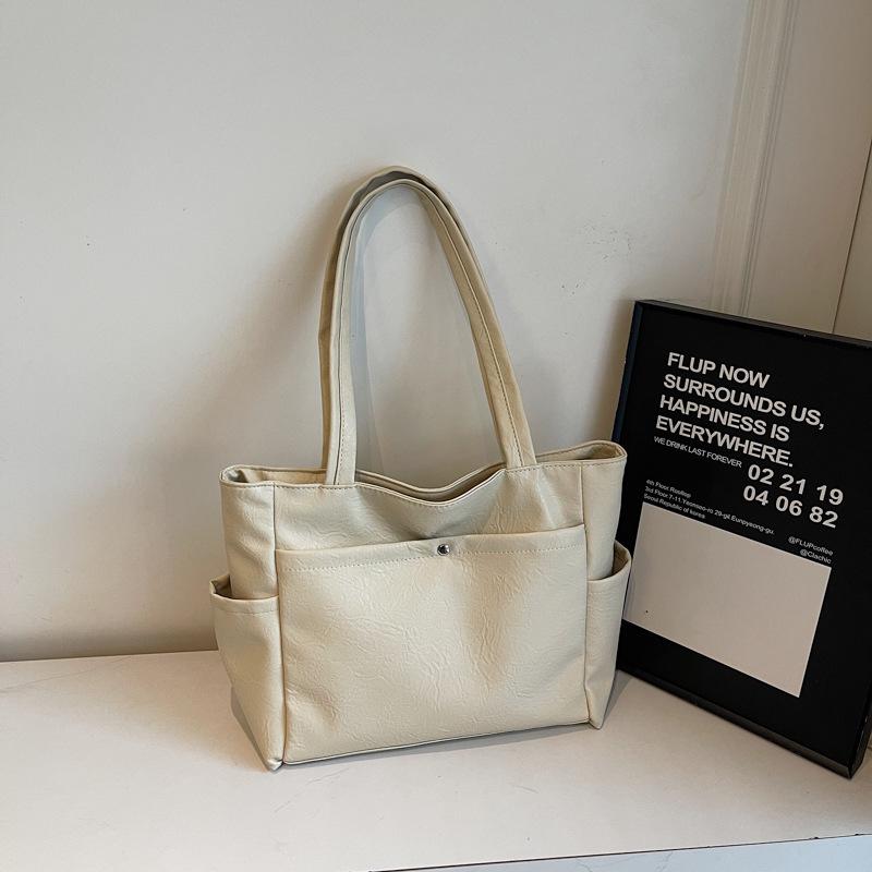 2025 summer new foreign temperament simple large-capacity tote bag fashion trend women's casual shoulder bag