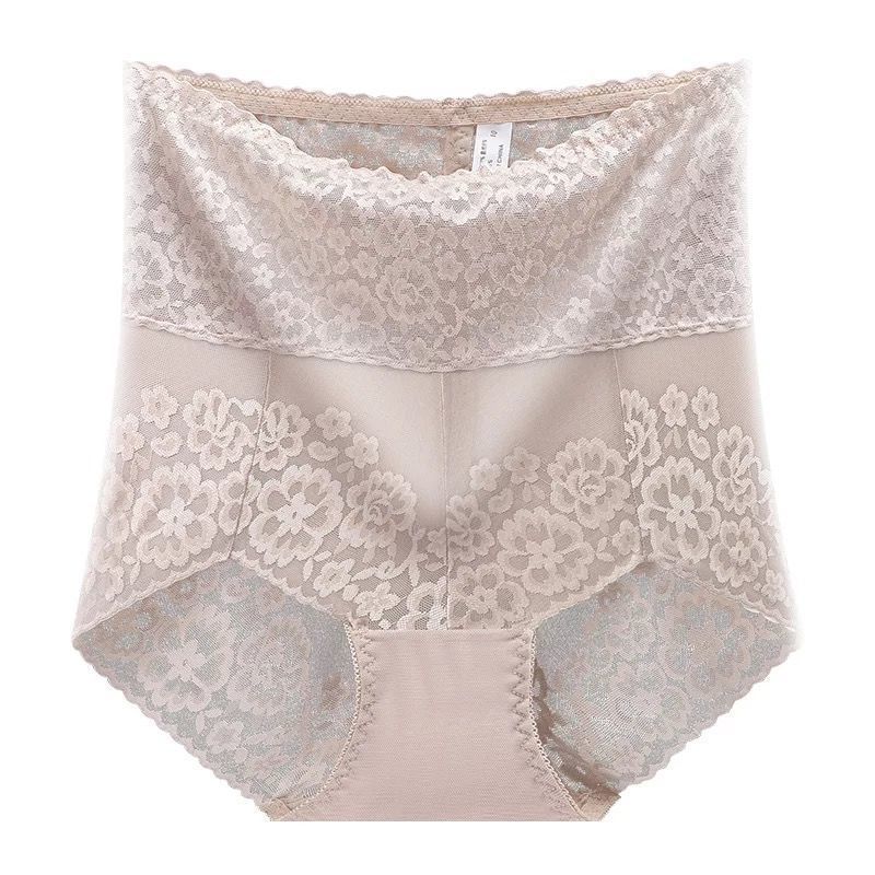 Hoher Taillen Sexy Spitze Unterwäsche Damen Nahtlos Bauchstraffend Taillenstraffend Übergröße Straffend Bequem Atmungsaktiv Dünn Dreieckige Slips