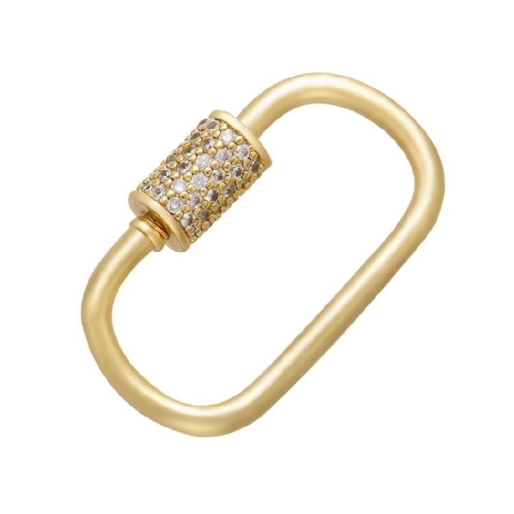 Glittering Zircon Carabiner Clasp Pendant Handmade Jewelry Accessories Brooch Fastener Necklace Bracelet Connector золотой