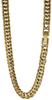 Crazy Angel Men's Surgical Stainless Steel Gold-Tone 6-Sided Double Curb Chain, 5.7mm Wide, 50cm
