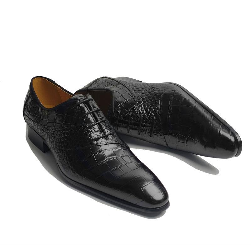 Business Wedding Leather Shoes Oxfords Formal Office Shoe Lace Up Handmade Genuine Leather Dress Shoes For Mans China Factory