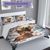 3PC Custom Name Winter Wonderland Scene Bedding Set Duvet Cover Closure Includes 1 Duvet Cover & 2 Pillowcases for Bedroom