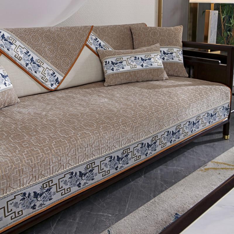 Four Seasons Universal New Chinese Chenille Jacquard Sofa Cushion Modern Simple Non-Slip Sofa Cushion Towel Cover