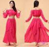 Adult Belly Dance Performance Set - Indian Style, Lantern Sleeve, Coin Skirt Practice Costume