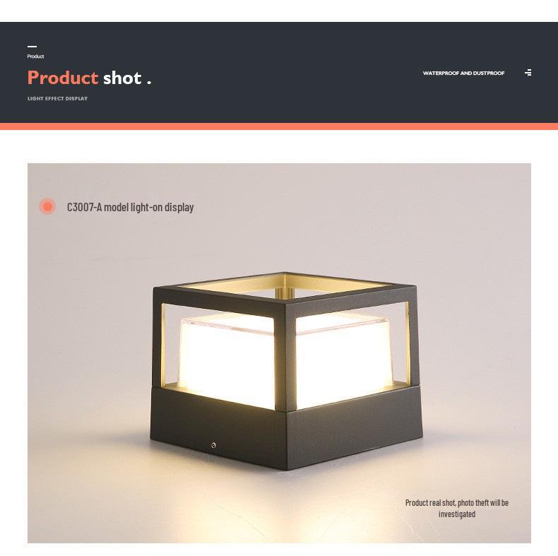 Dual-Use Waterproof Outdoor Pillar Light for Garden, Courtyard, or Gate