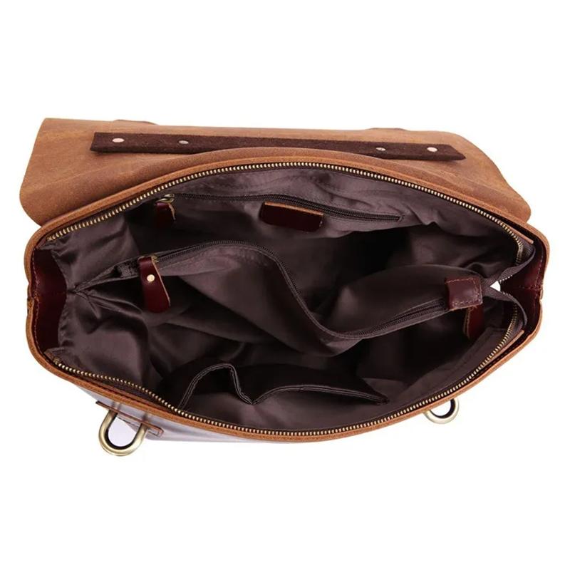 Glatte Vollnarbenleder Herren Aktentasche für Business Luxuriöse Bürotasche Laptoptasche Messenger Arbeitstasche