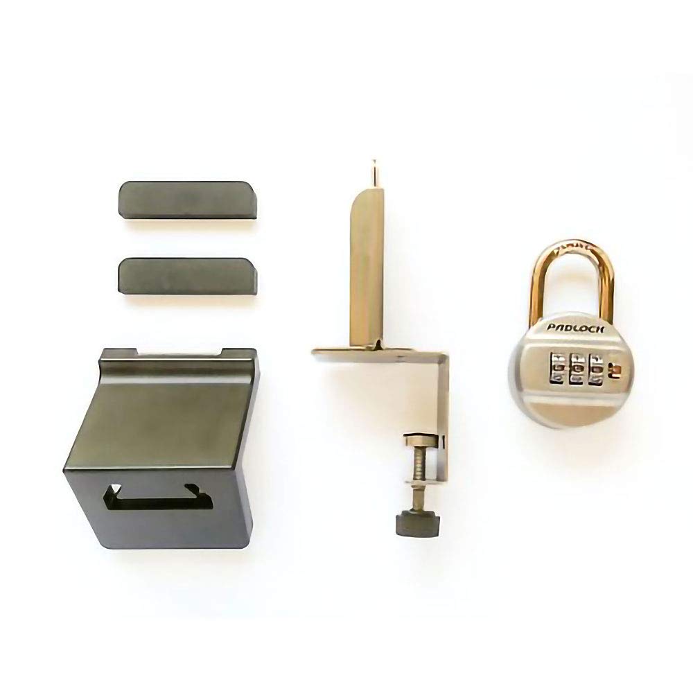 Nomuratec Comfortable Security Door Lock Padlock for Padlock H x W x D Guard, Type, Inward-Opening Doors, Included, N-1068, Black, 6.4cm 5.5cm 14.3cm