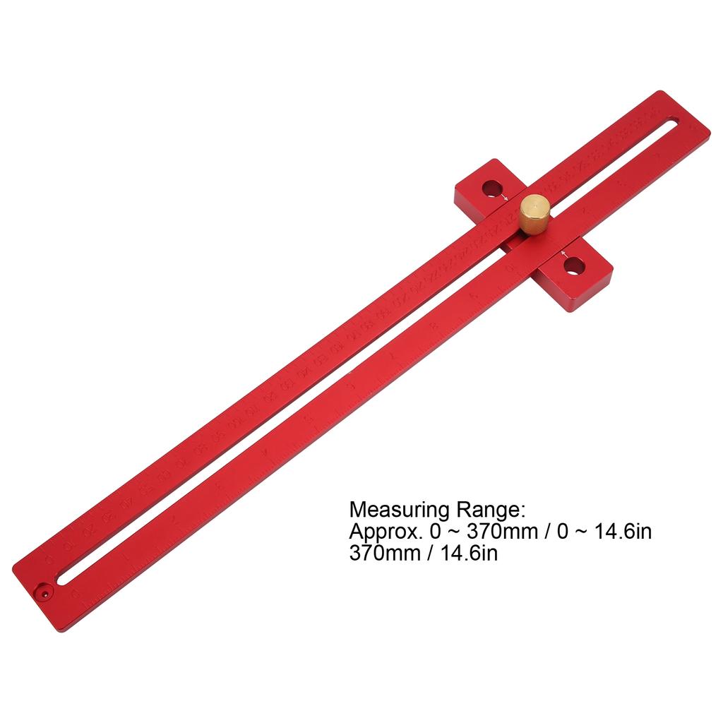 0‑370mm Scribe Ruler Woodworking Ruler Woodworking Scribe Ruler T‑Type Line Locator Aluminum Alloy Measuring Tool 0-370mm