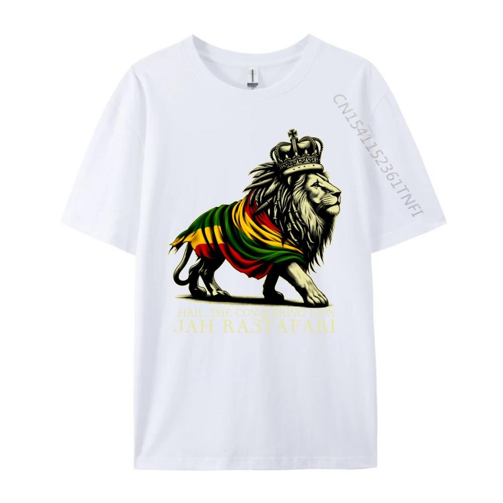 Hail The Lion Of Judah Reggae Rastafari Jah Jah Bless Rasta Graphic Tees Men Limited Time Special Valentine's Day Tshirts