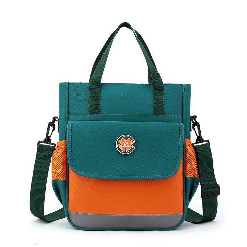 Children s Three-in-One Art & Study Tote Bag with Logo зелёный