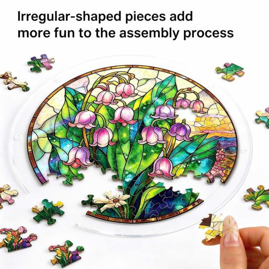 Stained Glass Style Puzzle Suncatcher, DIY Acrylic Jigsaw Puzzle for Adult, Colorful Window Hanging Ornaments for Home Garden Decor