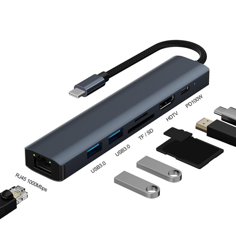 7 in 1 USB 3 0 Docking Station for MacBook Adapter Hub Converter Splitter Expander