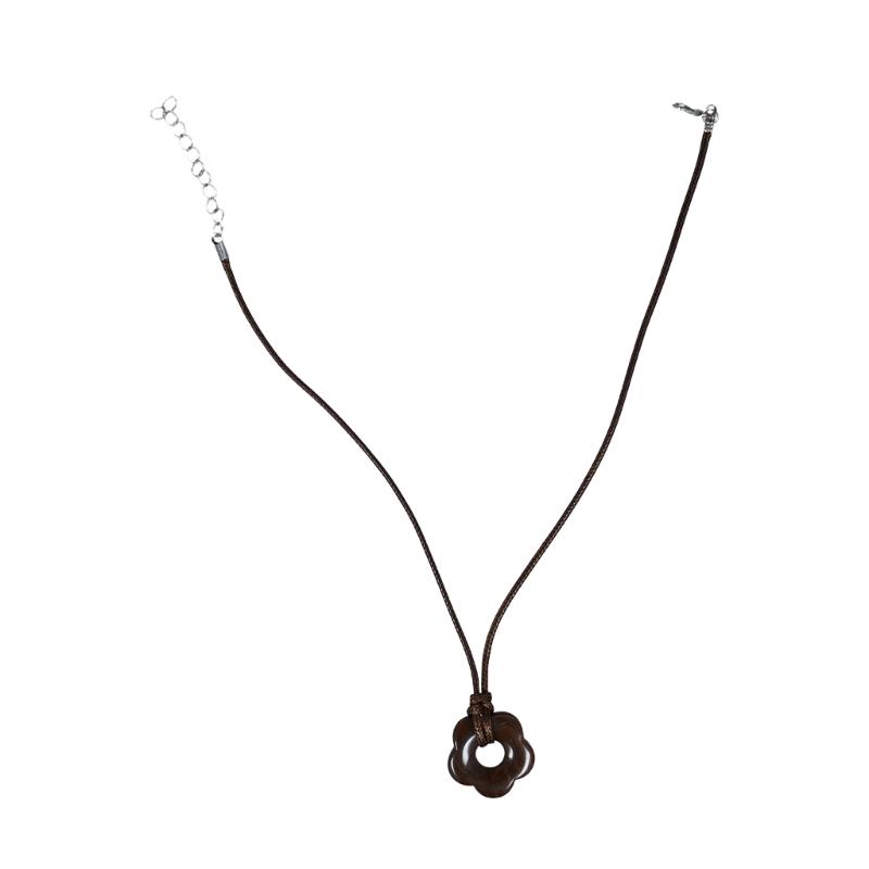 

Girl Heart Hollow Big Flower Necklace Female Temperament Niche Collarbone Chain Korean Student Adjustable Neck Chain коричневый