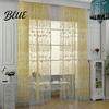 Voile Curtain Window for Home Decor Balcony Pattern Room Translucent Floral Valance Pastoral Office Cafe