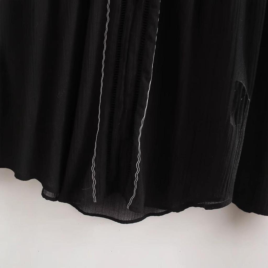 2024 Autumn Women's European & American Style Loose Embroidered Long Sleeve Shirt