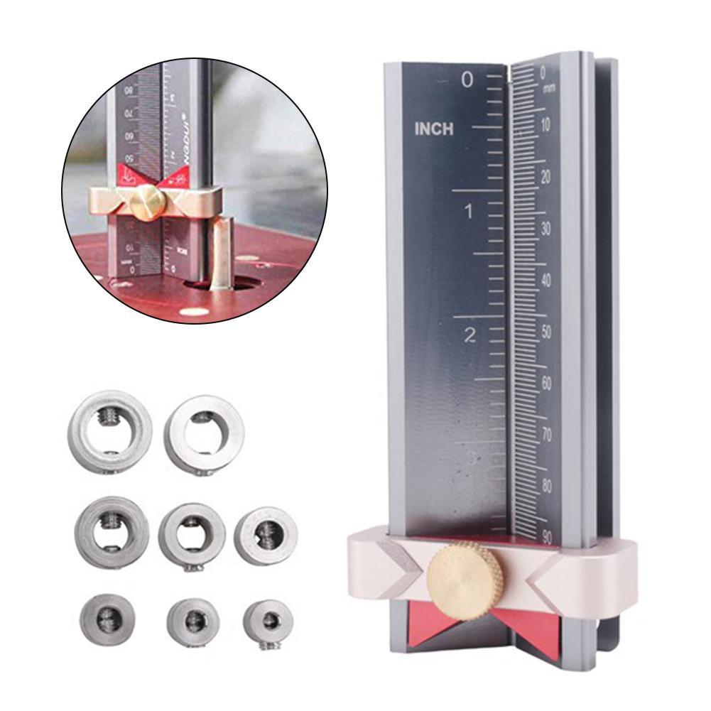 3 In 1 Multifunction Measuring Gauge With Dual-Scale For Accurate Drilling & Saw Height Control Adjustable Aluminum Alloy Gauge