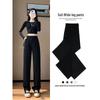 Women's High Waist Drapey Wide-Leg Pants - Slimming, Casual, Petite, Spring/Autumn Wear
