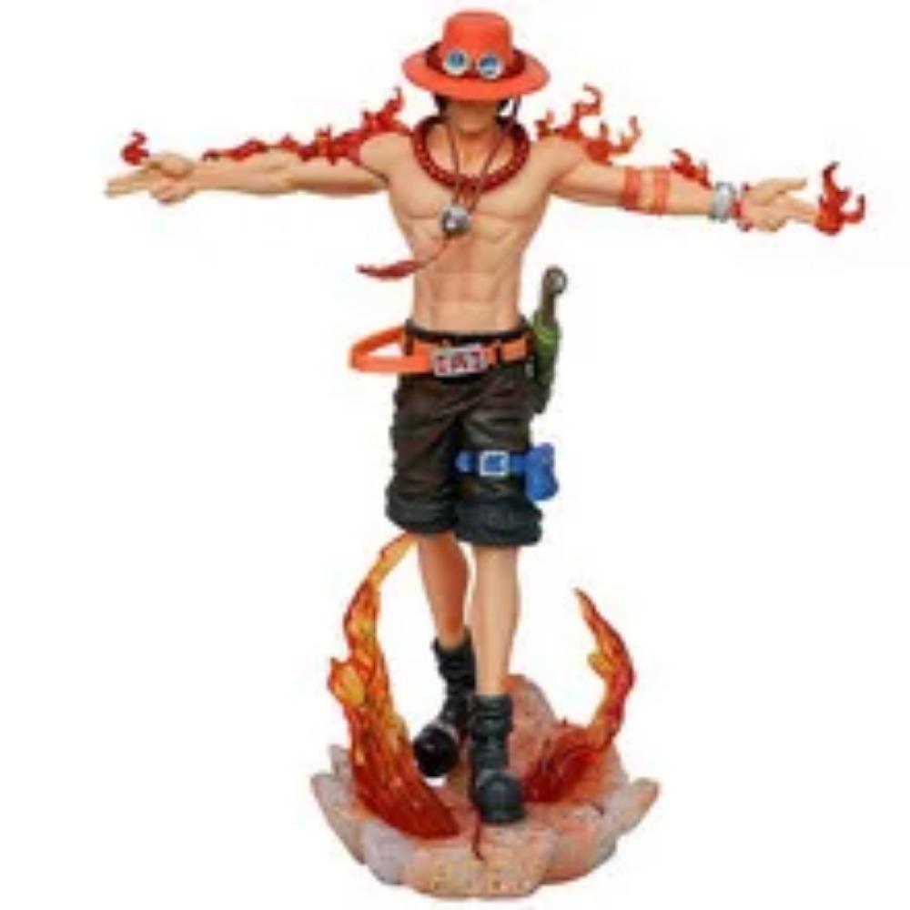 Anime One Piece Ace Leuchtende Figur 27cm Gekreuzte Arme Nachtlicht Dekor Modell