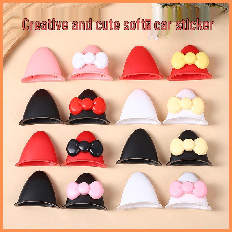 Universal Kitty Cat Helmet Ears & Bow Decoration for Kids' Helmets