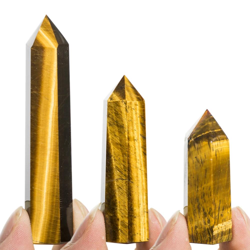 Baguette Point de Cristal Naturel Cristal et Pierre Guérison Pierre Œil de Tigre Pilier de Cristal Chakra Décoration Intérieure Artisanat en Pierre 70-80mm
