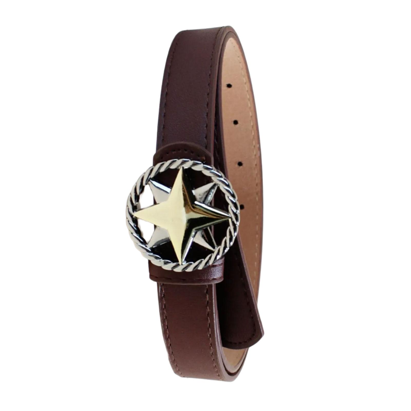 

Trendy Waist Belt Star Buckle Punk Chain Costume Belt for Wrap Dress Waist Belt for Suit Skirt Jeans Jewelry кофейный