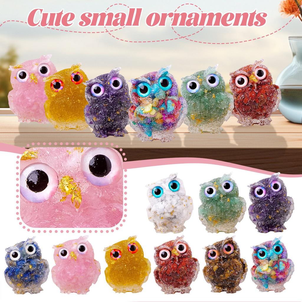 Cute Owl Animal Figurine Desktop Resin Decoration Home Micro Landscape Diy Crafts Ornaments Owl Statue Children Gift