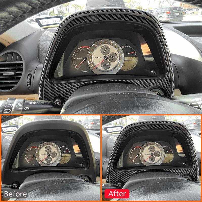 For LEXUS IS 1999-2005 Carbon Fiber Car Center Console trument Screen Frame Trim Cover Decoration Sticker Inner Accessories