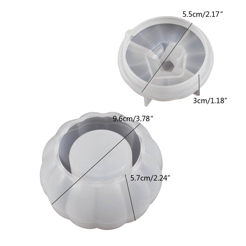 Storage Box Silicone Resin Mold with Lid Pumpkin Jar Epoxy Casting Molds for Jewelry Pendant Necklace Ornament Holder