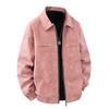 Mens American Vintage Solid Color Turn Down Collar Loose Jacket Outerwear