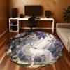 1pc Unicorn Forest Round Chair mat office Area Rug - Non-Slip, Floor Mat for Office, Bedroom, and Indoor Decor p127018